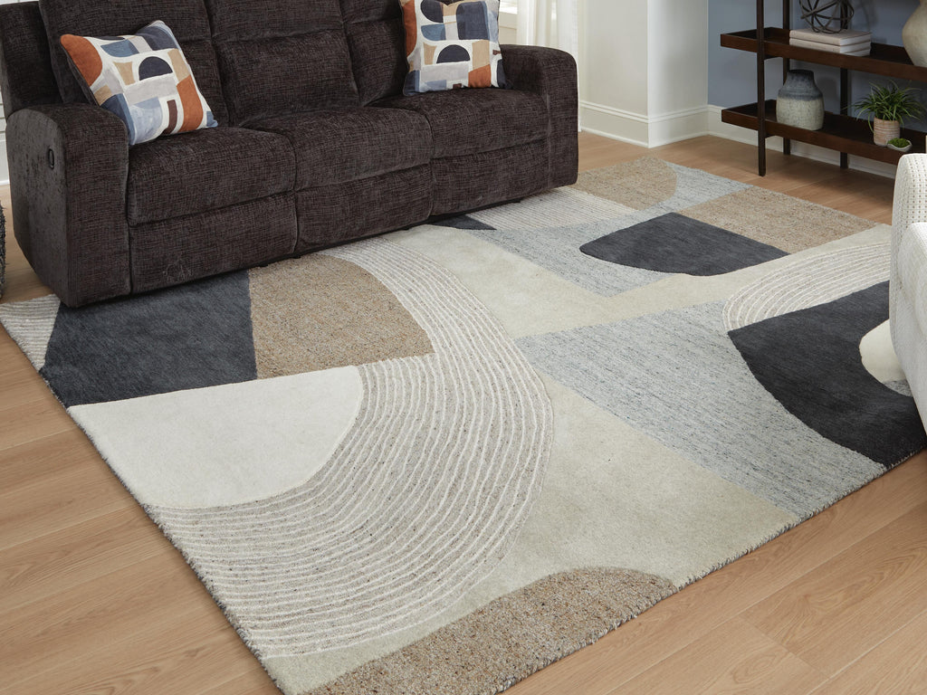 Edrickhill 8' x 10' Rug in Grayish Teal/Taupe/Cream, lifestyle view