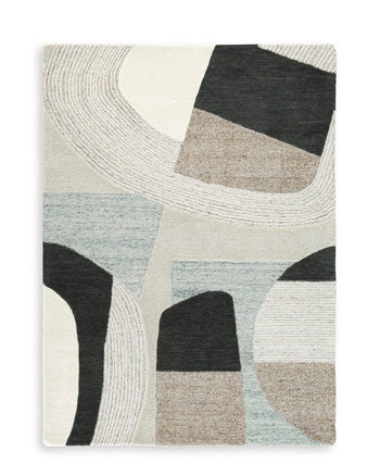 Edrickhill 5' x 7' Rug in Grayish Teal/Taupe/Cream