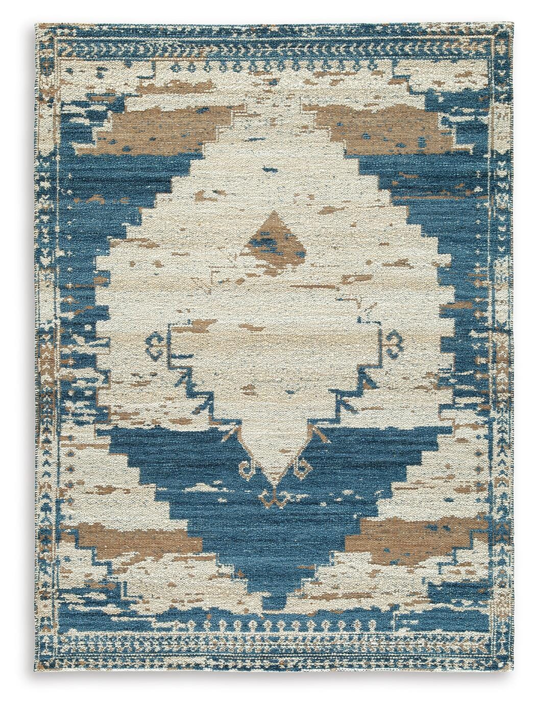 Varnler 5' x 7' Rug in Blue/Brown/Tan, alternate view 2