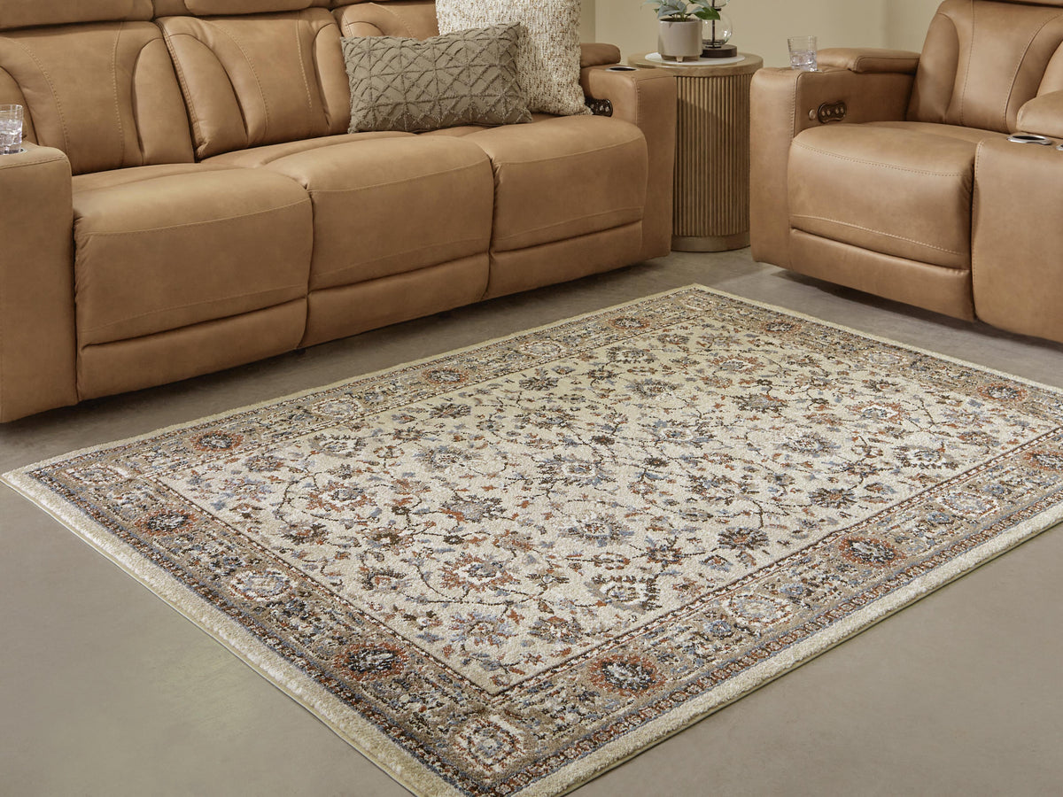 Beritham Large Rug in Blue/Brown/Beige, lifestyle view
