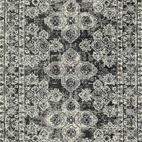Glennisman Medium Rug in Black/Gray/Ivory, fabric swatch
