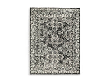 Glennisman Medium Rug in Black/Gray/Ivory