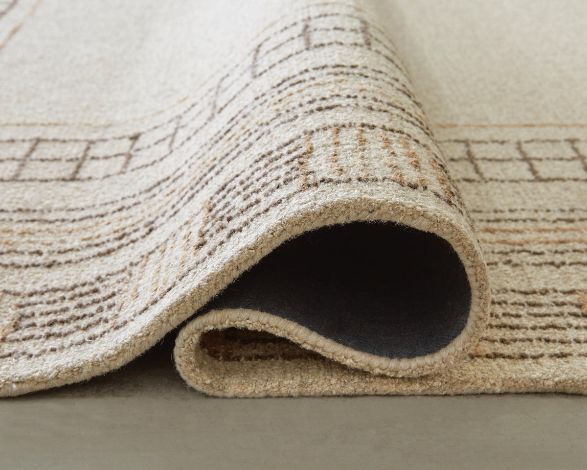 Idaman Medium Rug in Taupe/Brown, detail view