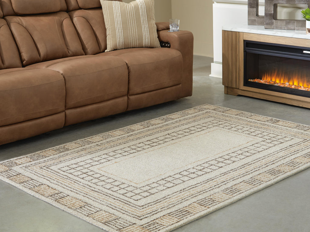Idaman Medium Rug in Taupe/Brown, lifestyle view