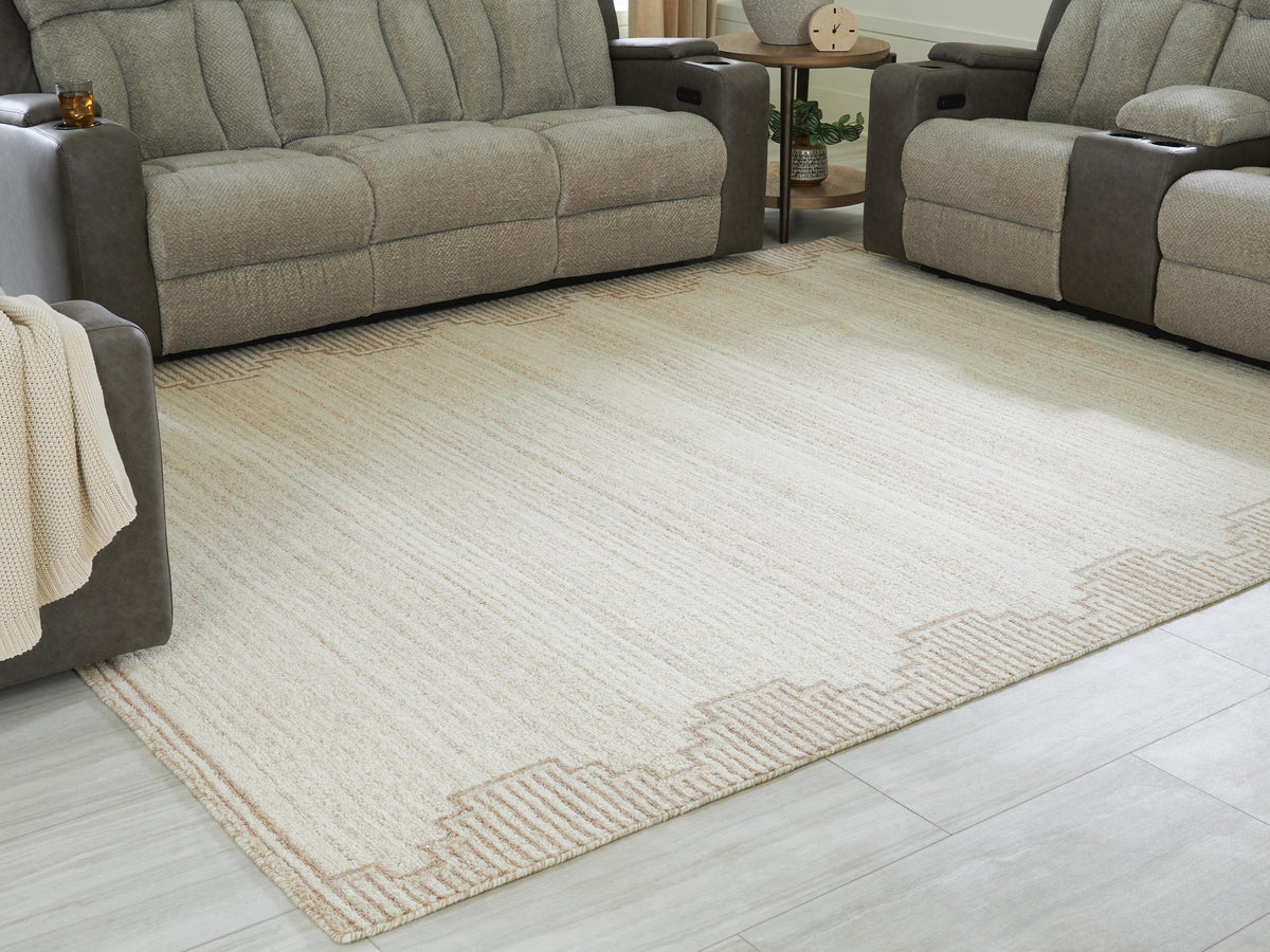 Emorymore Large Rug in Brown/Beige, lifestyle view