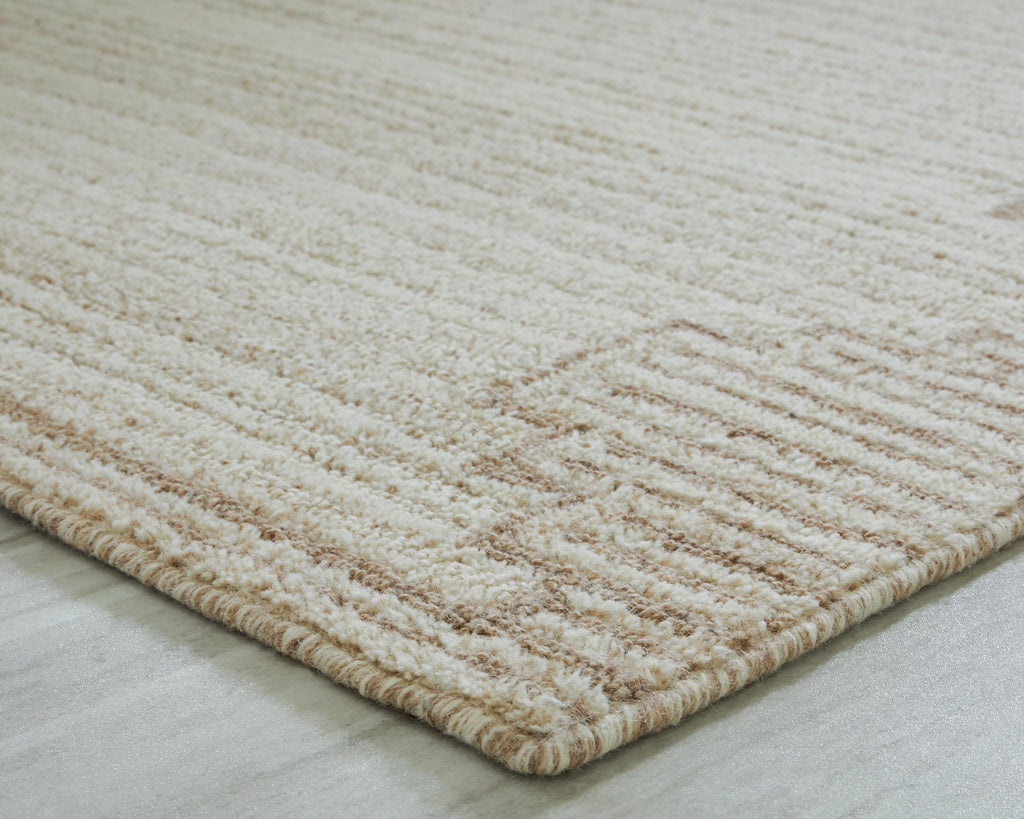 Emorymore Medium Rug in Brown/Beige, detail view