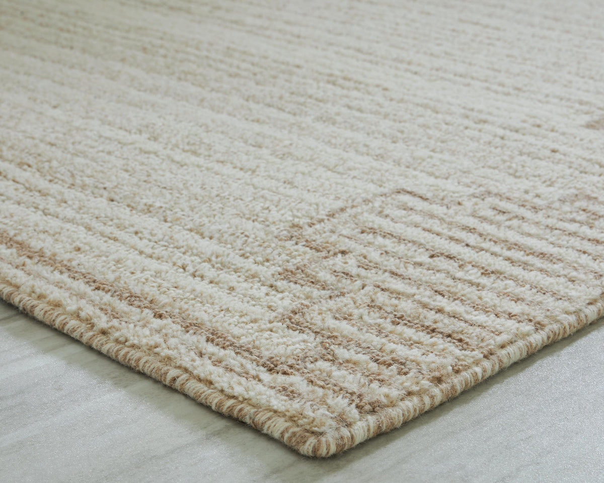 Emorymore Medium Rug in Brown/Beige, detail view