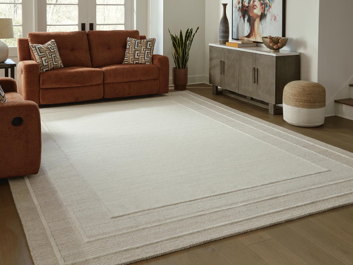 Teelgan Extra Large Rug in Ivory/Tan, lifestyle view
