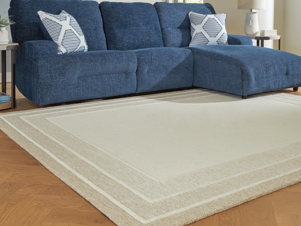 Teelgan Large Rug in Ivory/Tan, lifestyle view