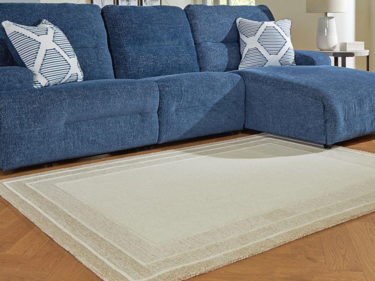 Teelgan Medium Rug in Ivory/Tan, lifestyle view