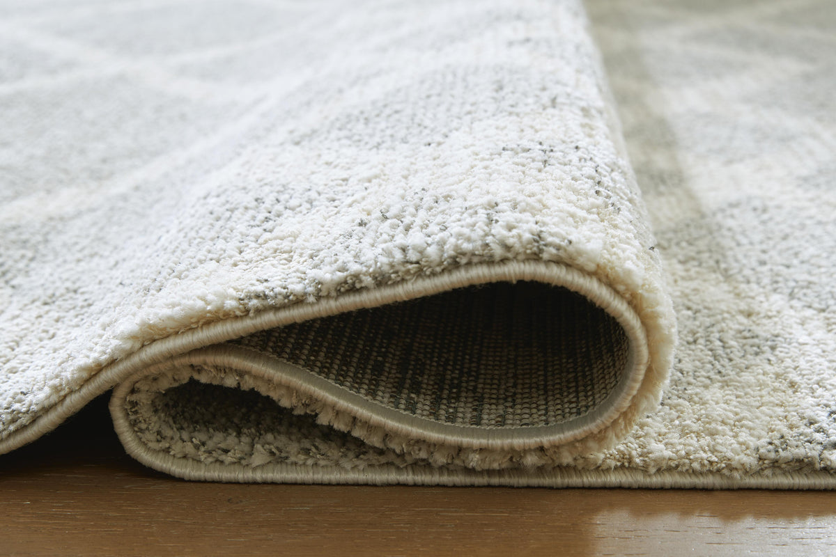 Unawick Medium Rug in Gray/Ivory, detail view