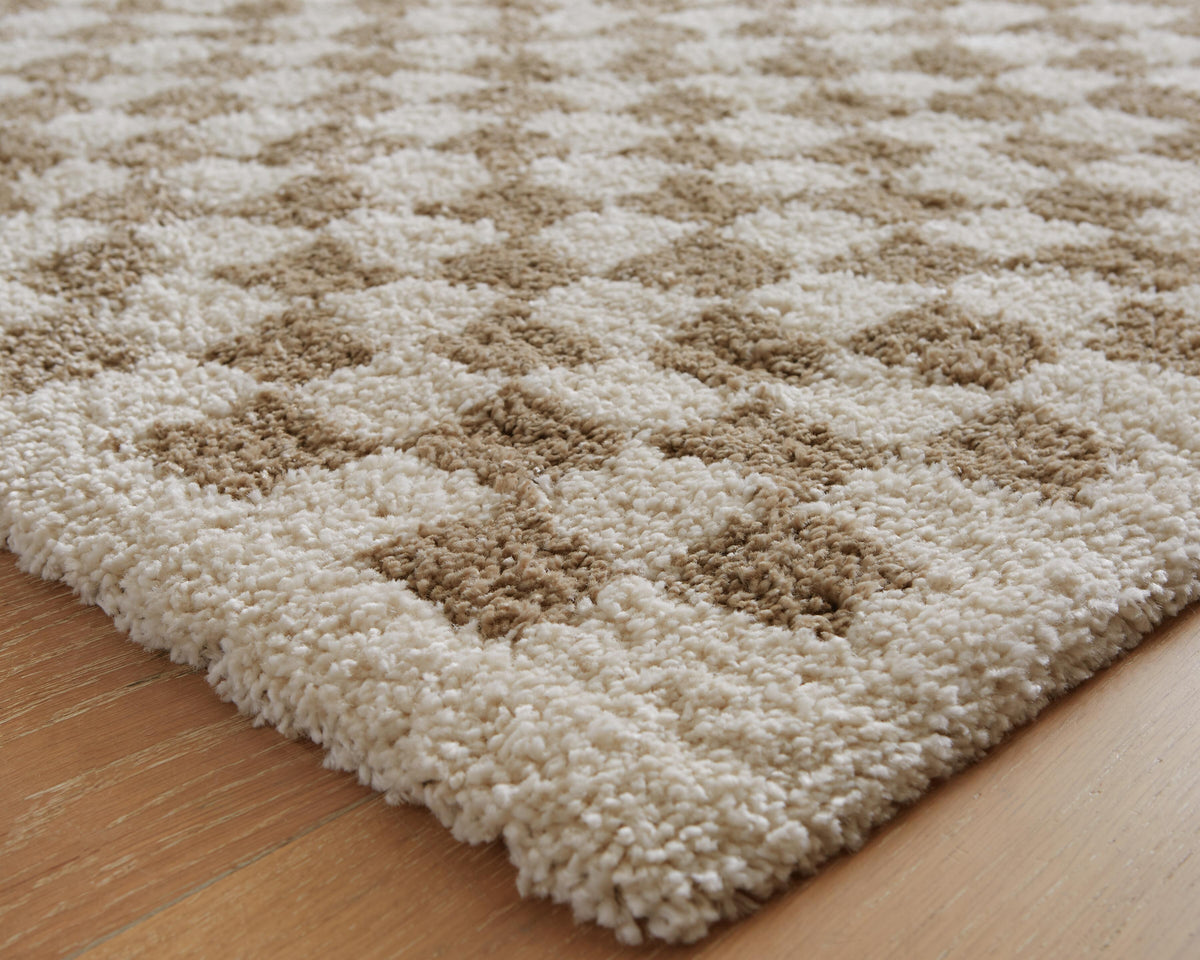 Karamen Medium Rug in Taupe/Ivory, detail view