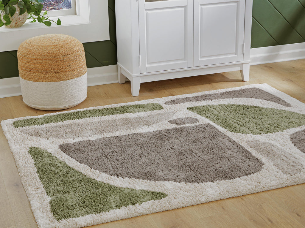 Anburgh Large Rug in Green/Gray/Ivory, lifestyle view