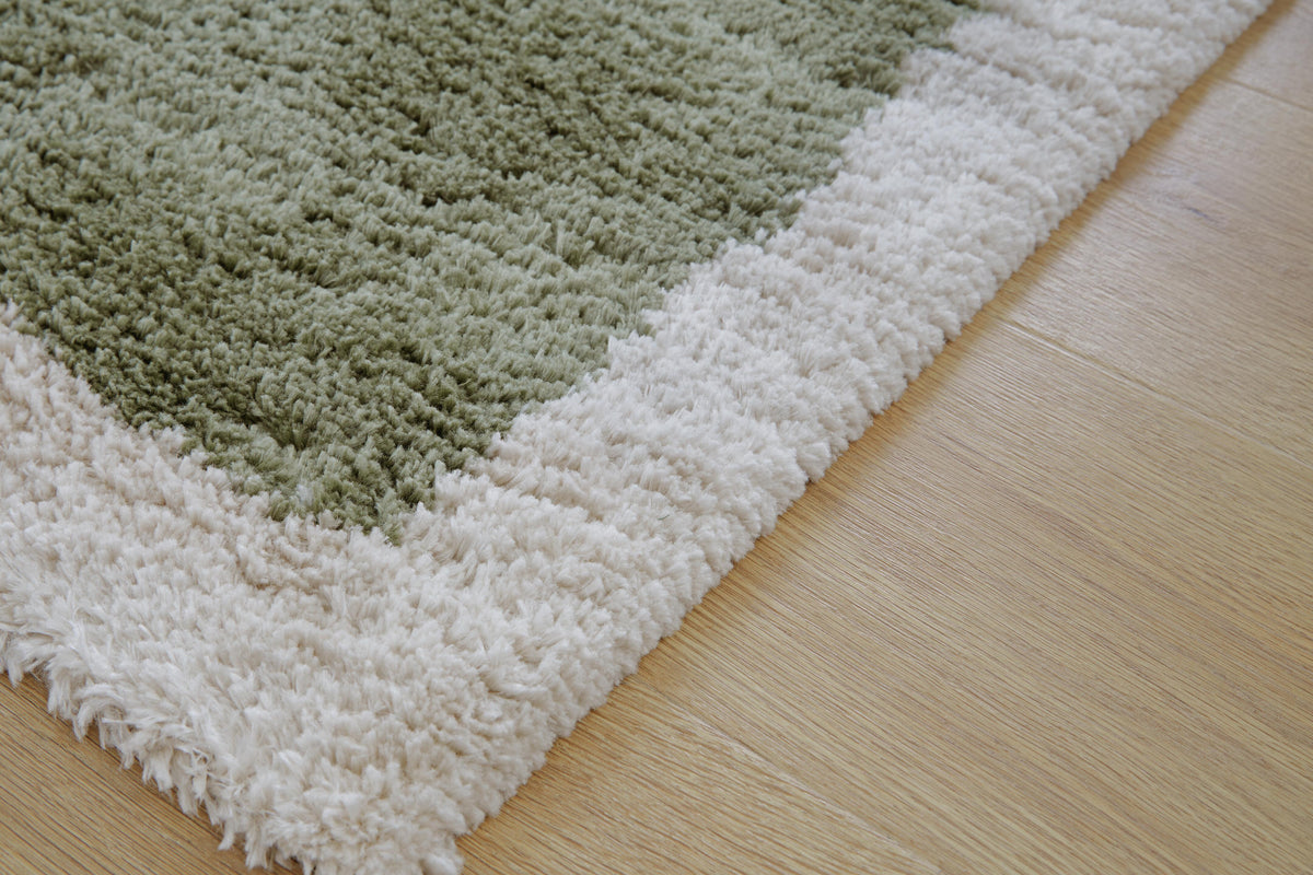 Anburgh Large Rug in Green/Gray/Ivory, detail view