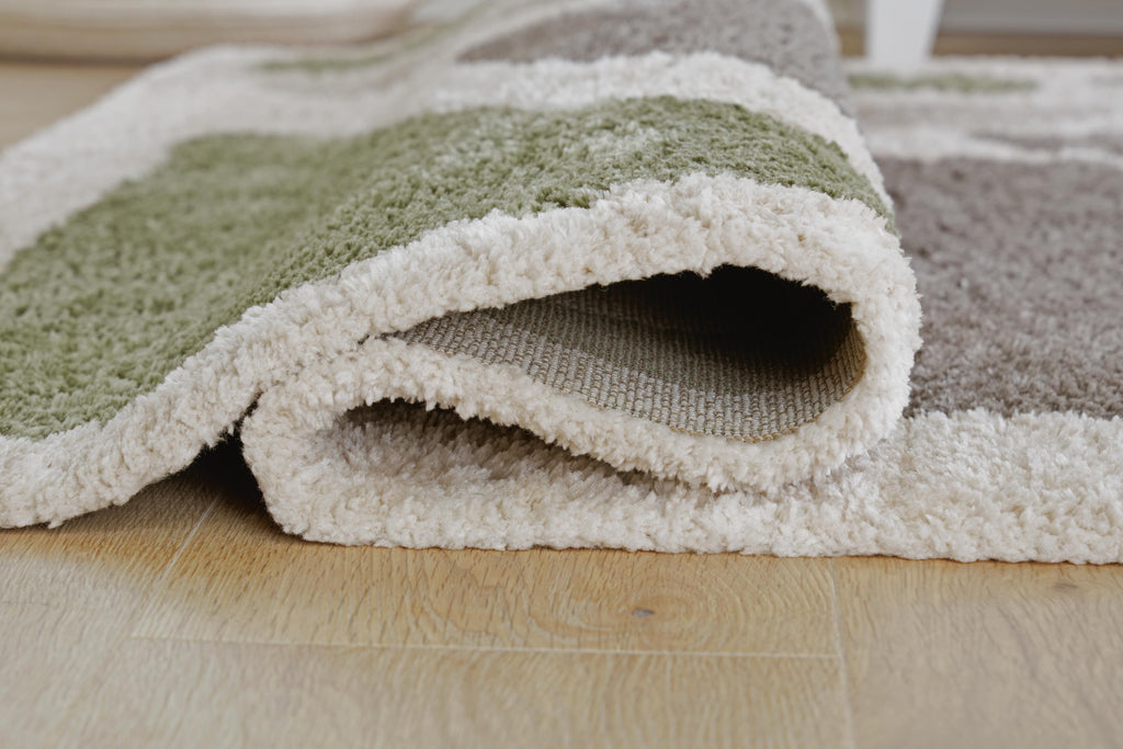 Anburgh Large Rug in Green/Gray/Ivory, detail view