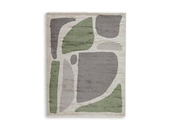 Anburgh Large Rug in Green/Gray/Ivory
