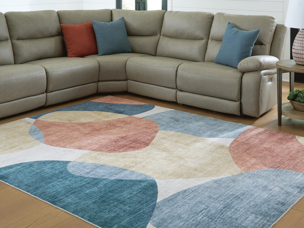 Chanleigh Washable 7'6" x 9'6" Area Rug in Multi, lifestyle view