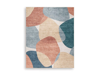 Chanleigh Washable 7'6" x 9'6" Area Rug in Multi