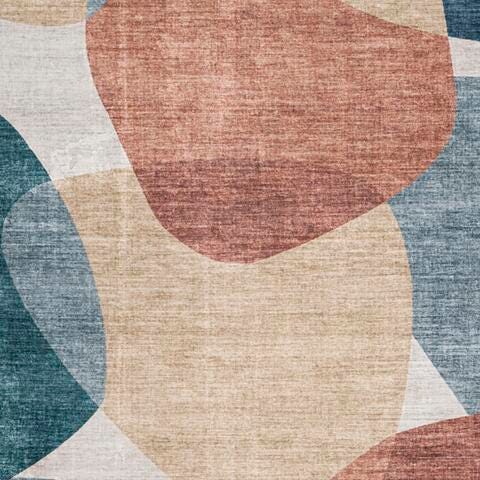 Chanleigh Washable 5' x 7' Area Rug in Multi, fabric swatch