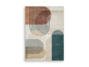 Farrendale Washable 5' x 7' Area Rug in Multi