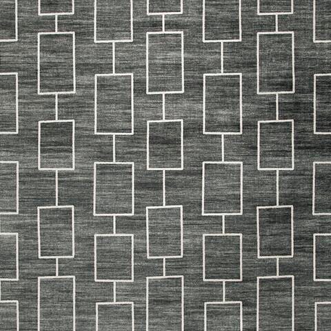 Elderland Washable 7'6" x 9'6" Area Rug in Black/Gray, fabric swatch