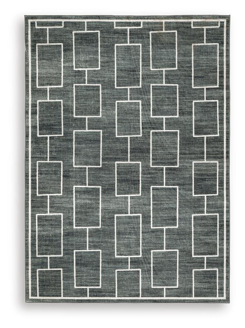 Elderland Washable 5' x 7' Area Rug in Black/Gray, alternate view 2