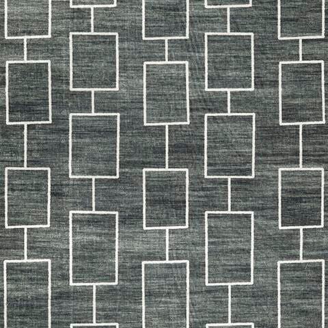 Elderland Washable 5' x 7' Area Rug in Black/Gray, fabric swatch