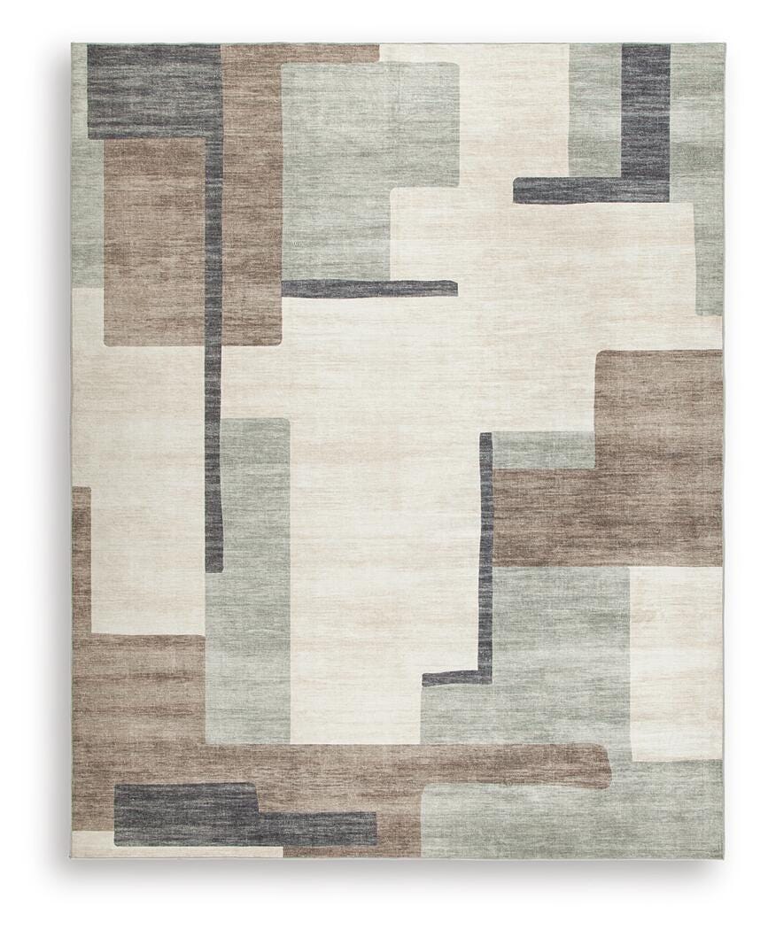 Larkport Washable 8' x 10' Area Rug in Cream/Brown/Gray, alternate view 2