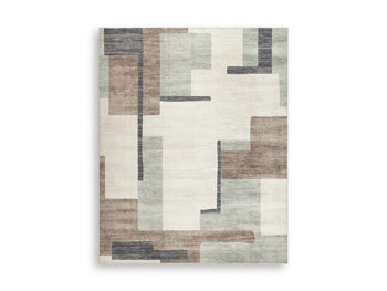 Larkport Washable 8' x 10' Area Rug in Cream/Brown/Gray