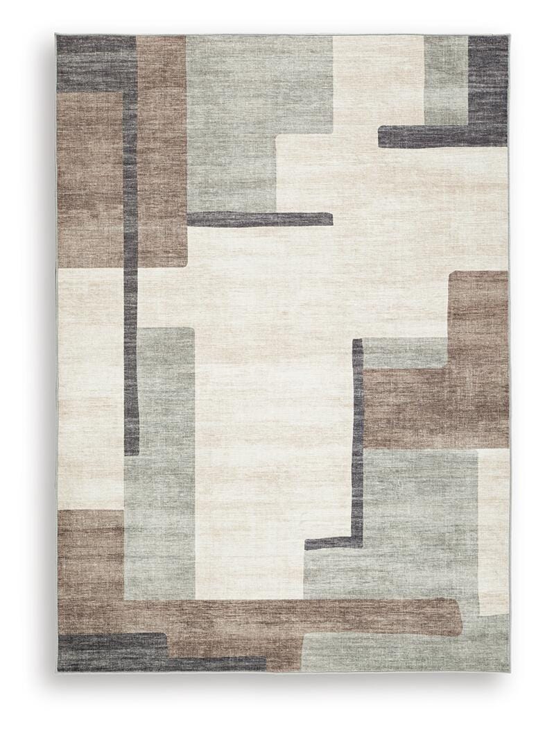 Larkport Washable 5' x 7' Area Rug in Cream/Brown/Gray, alternate view 2