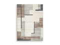 Larkport Washable 5' x 7' Area Rug in Cream/Brown/Gray
