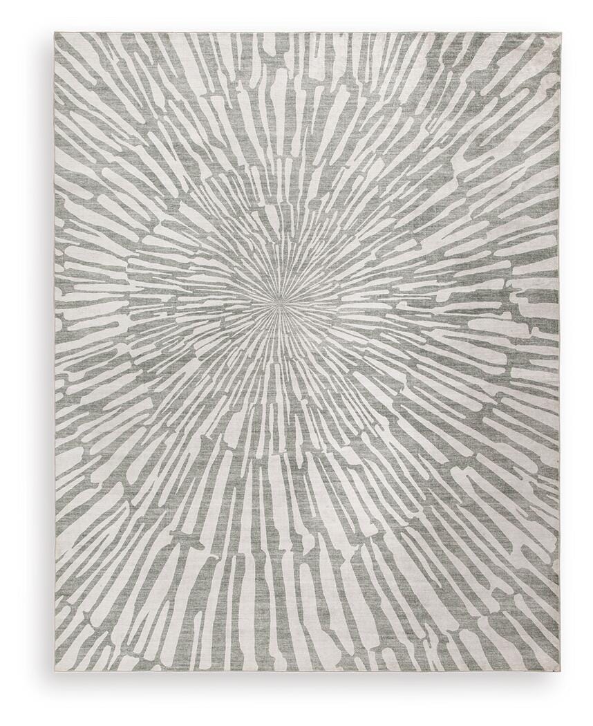 Verland Washable 7'6" x 9'6" Area Rug in Gray/White, alternate view 2