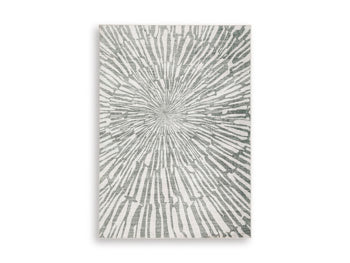 Verland Washable 5' x 7' Area Rug in Gray/White