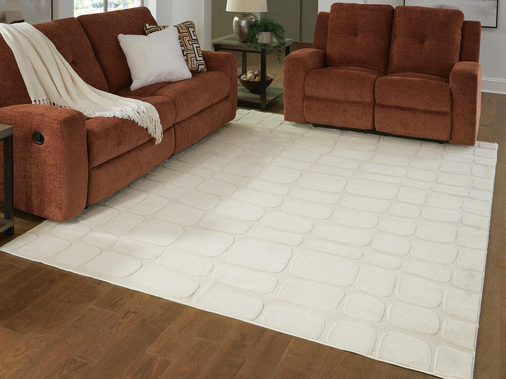 Malvinsboro Washable 8' x 10' Area Rug in Sandstone, lifestyle view