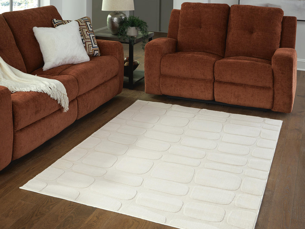 Malvinsboro Washable 5' x 7' Area Rug in Sandstone, lifestyle view