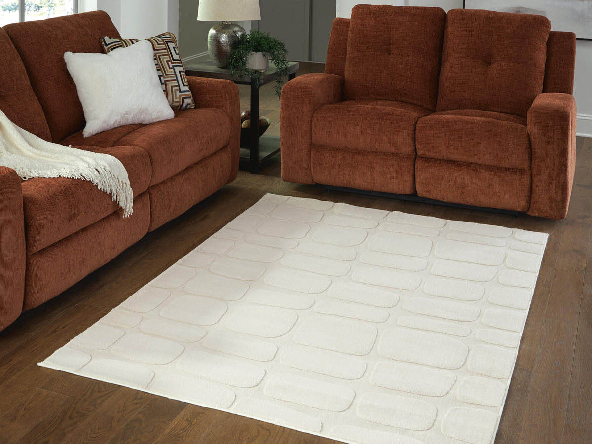 Malvinsboro Washable 5' x 7' Area Rug in Sandstone, lifestyle view