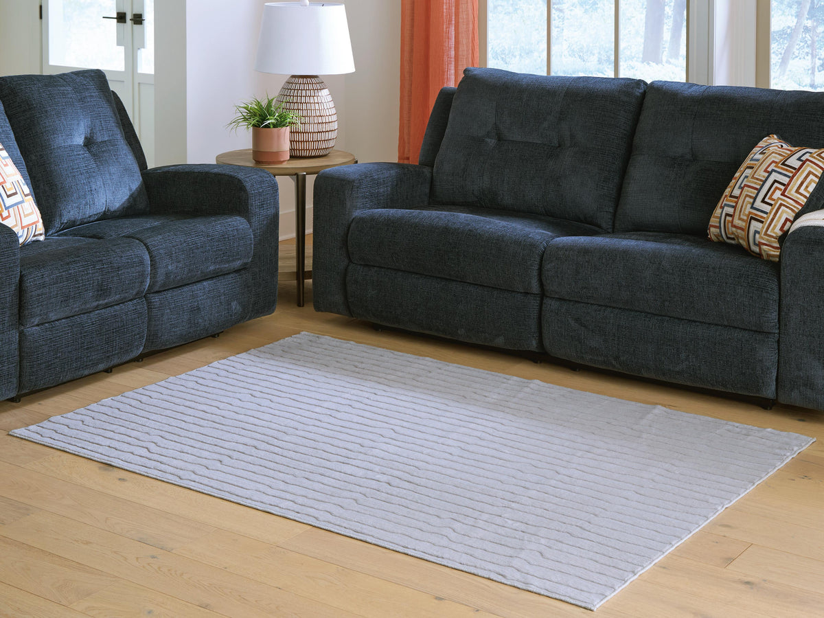 Worthley Washable 5' x 7' Area Rug in Gray, lifestyle view