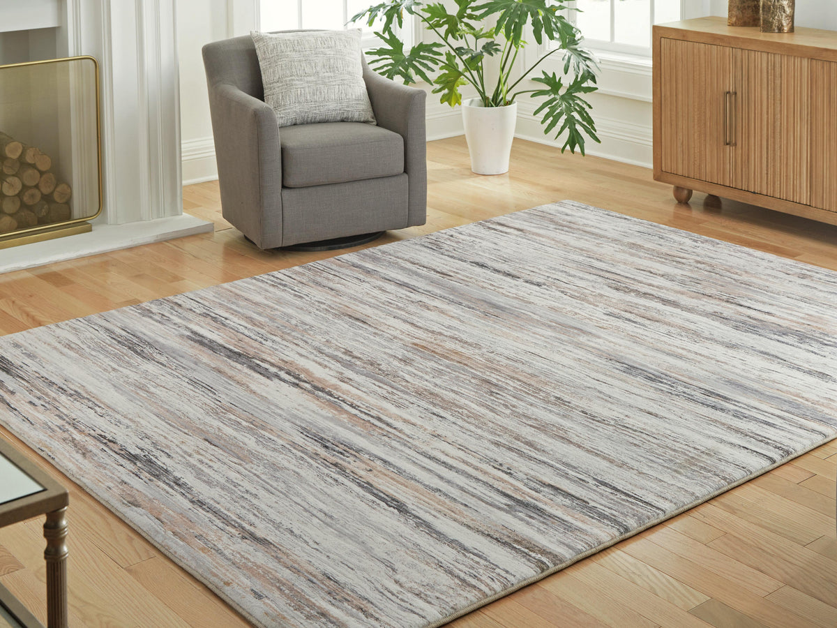 Nace 7'6" X 9'6" Memory Foam Area Rug in Gray/Brown/White, lifestyle view