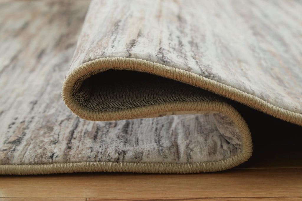 Nace 5' x 7' Memory Foam Area Rug in Gray/Brown/White, detail view