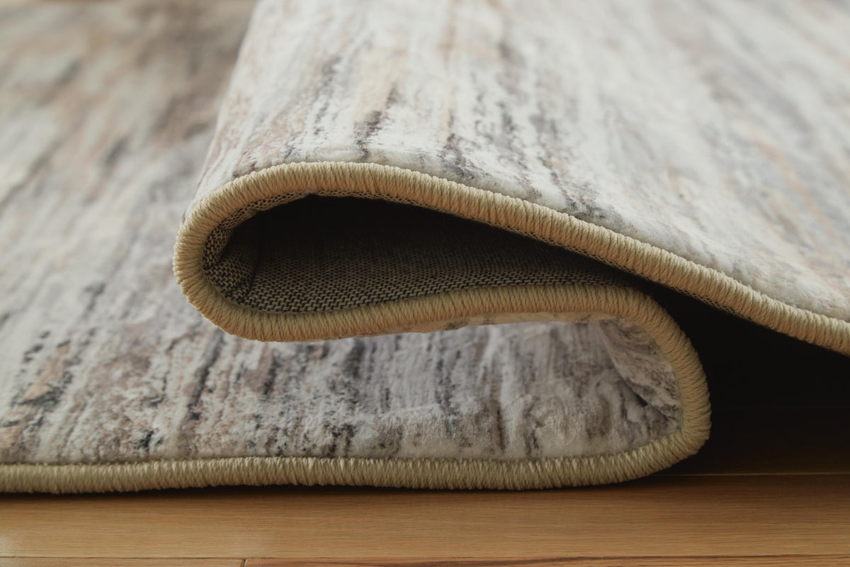 Nace 5' x 7' Memory Foam Area Rug in Gray/Brown/White, detail view