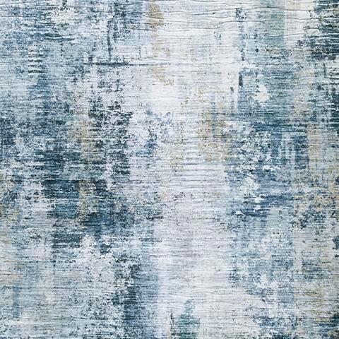 Arlenmont 7'6" X 9'6" Memory Foam Area Rug in Blue/White/Brown, fabric swatch