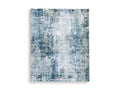 Arlenmont 7'6" X 9'6" Memory Foam Area Rug in Blue/White/Brown