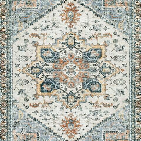 Wallney 7'6" X 9'6" Memory Foam Area Rug in Multi, fabric swatch