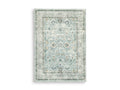 Ladstoney 5' x 7' Memory Foam Area Rug in Teal/Beige/Ochre