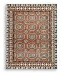 Qaabiz 7'8" x 10' Area Rug in Sienna/Ivory/Black, alternate view 2