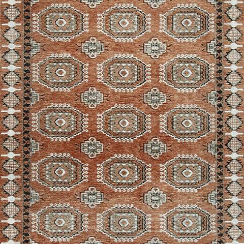 Qaabiz 7'8" x 10' Area Rug in Sienna/Ivory/Black, fabric swatch