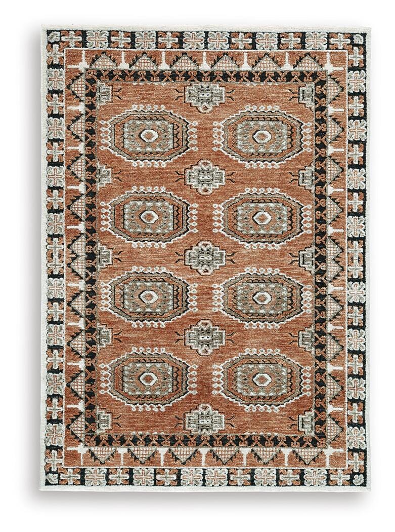 Qaabiz 5' x 7' Area Rug in Sienna/Ivory/Black, alternate view 2