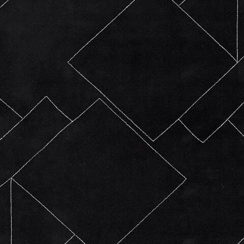 Marav 7'8" x 10' Area Rug in Black/White, fabric swatch