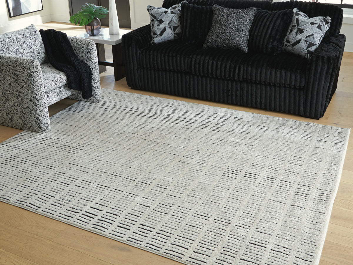 Turinwith 7'10" x 9'10" Area Rug in Ivory/Black, lifestyle view