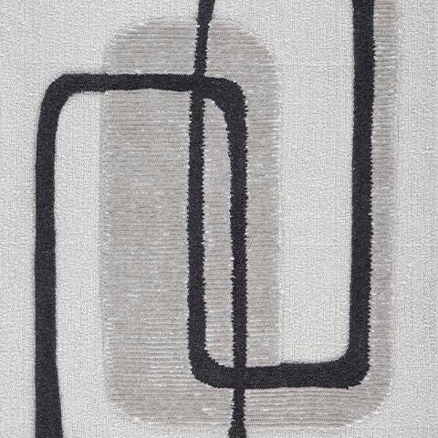 Davismour 5' x 7' Area Rug in Ivory/Taupe/Charcoal, fabric swatch